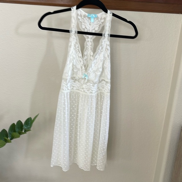 Betsey Johnson Other - Betsey Johnson Intimates Babydoll Nightgown Dress Mesh Cream Lace size M